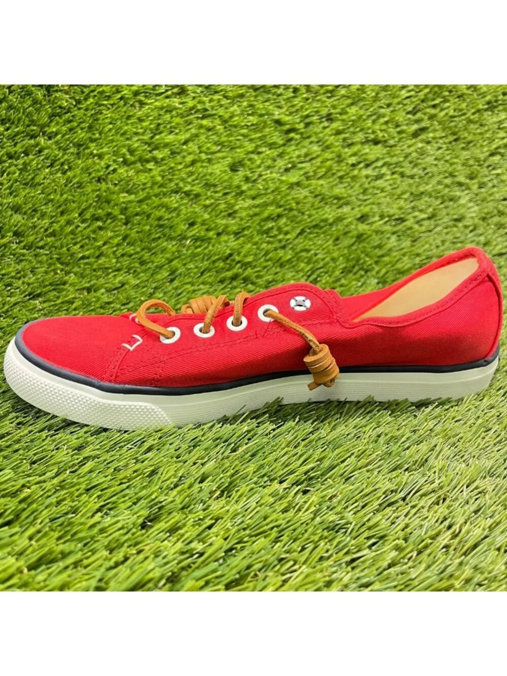 Sperry Top-Sider Seacoast Womens Size 8.5 Red Athletic Slip-On Shoes Sneakers